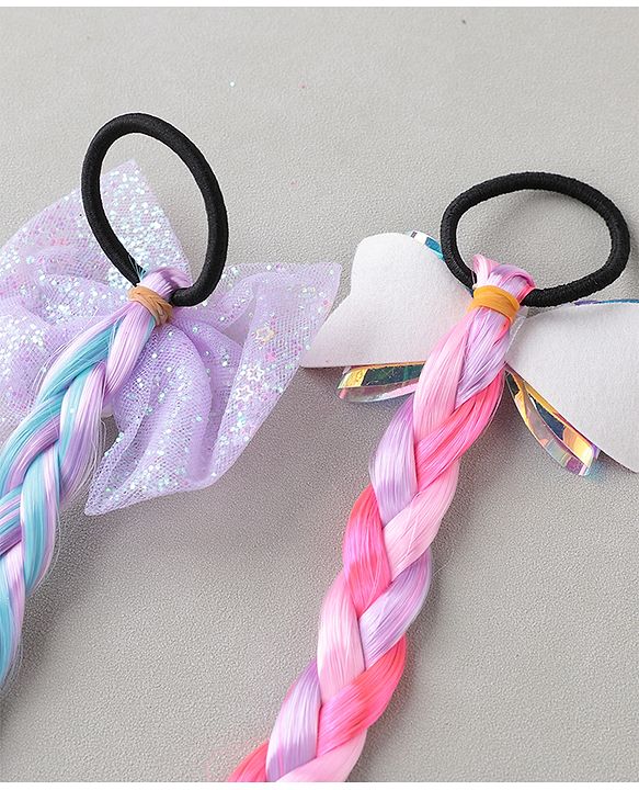 Pine Kids Hair Extensions  With Bow Applique - Muliticolor