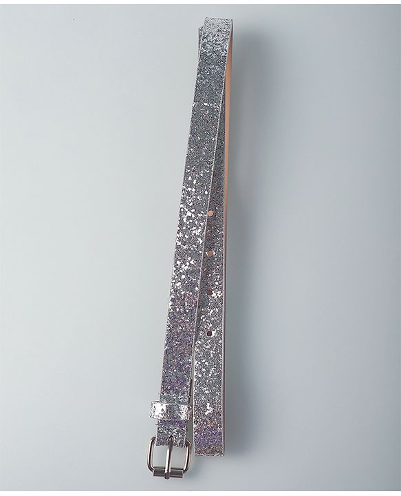 Pine Kids Belts with Sequin Design   - Silver