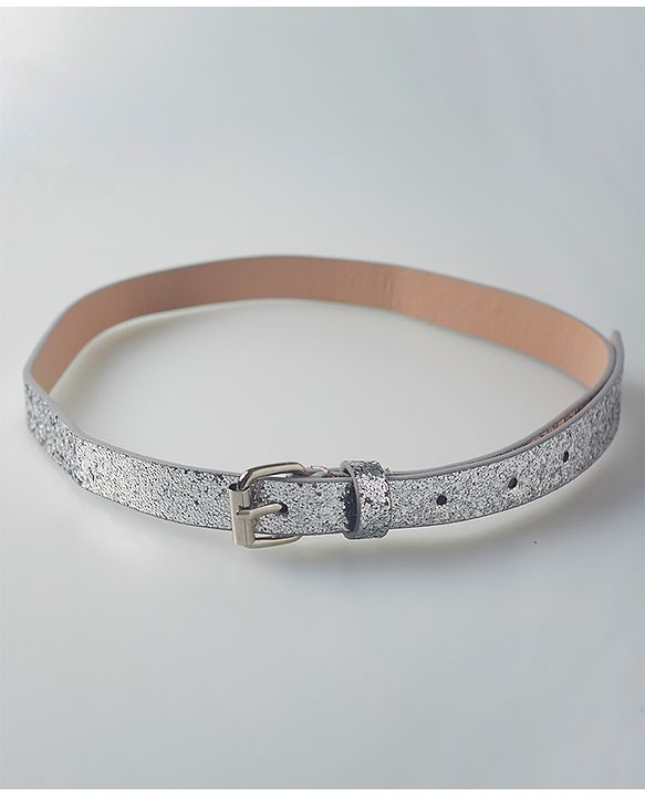 Pine Kids Belts with Sequin Design   - Silver