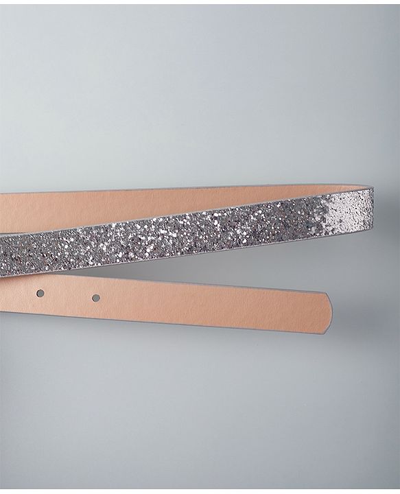 Pine Kids Belts with Sequin Design   - Silver