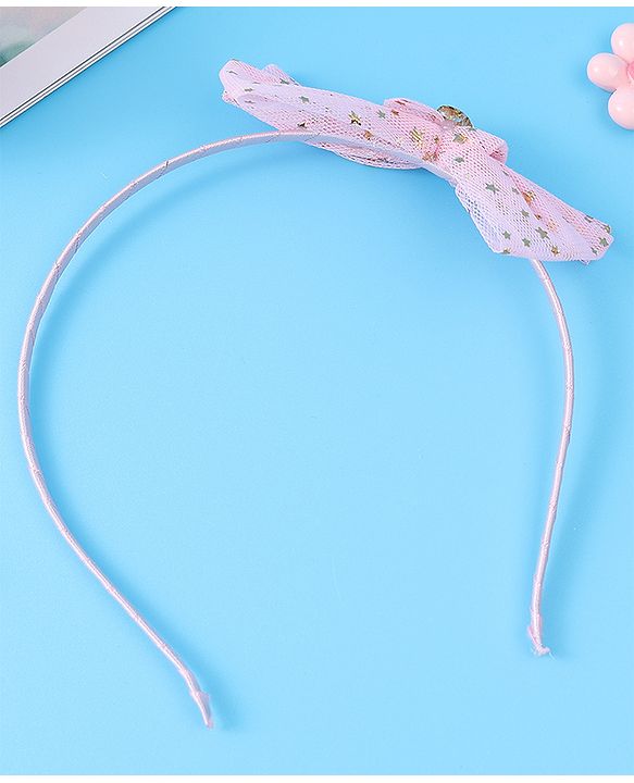 Babyhug Free Size Hair Accessories Combo Set with Bow Applique - Pink