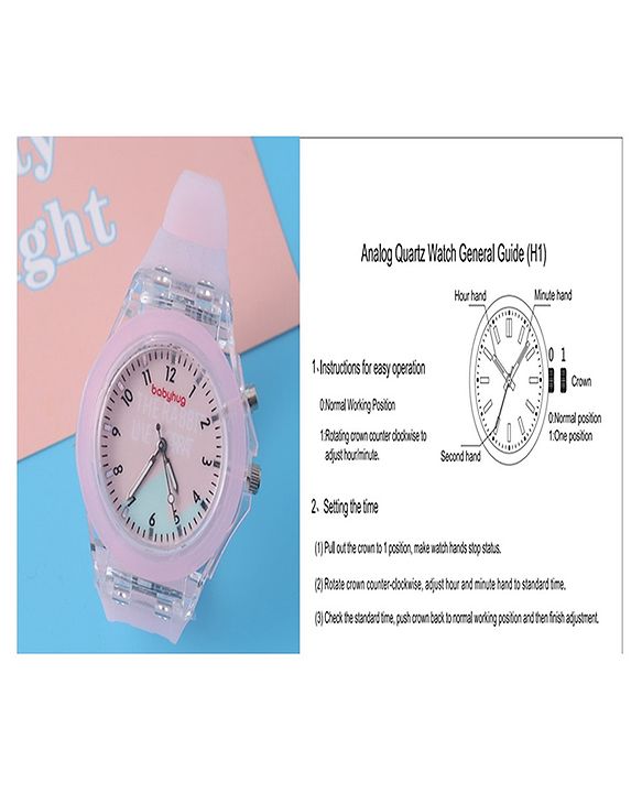 Babyhug Free Size Analog Quartz Watch - Pink