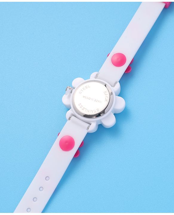 Babyhug Free Size Floral Shape Analog Watch  - White (Belt Color May Vary)