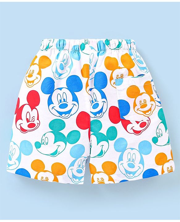 Babyhug Disney Cotton Boxers With Mickey Mouse Family Print Pack of 3 - Multicolour