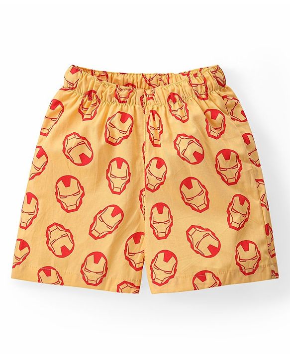 Babyhug Marvel Cotton Woven Boxers With Avengers Print Pack of 3 - Multicolor