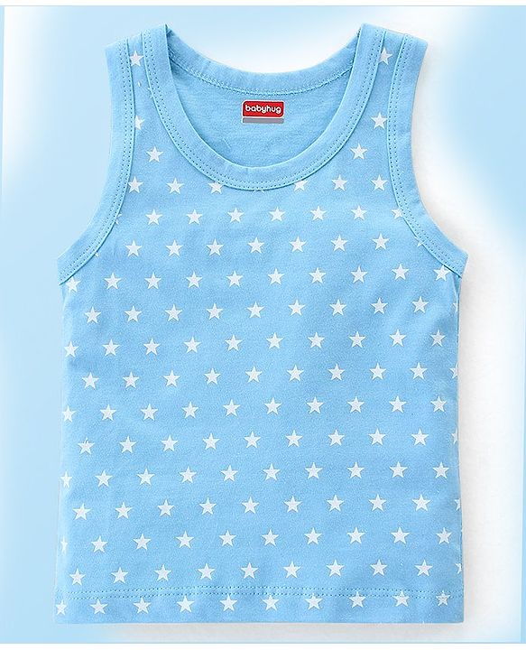 Babyhug 100% Cotton Sleeveless Sandos With Elephant & Star Print Pack Of 5 - Multicolour