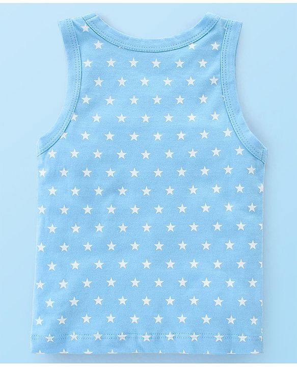 Babyhug 100% Cotton Sleeveless Sandos With Elephant & Star Print Pack Of 5 - Multicolour