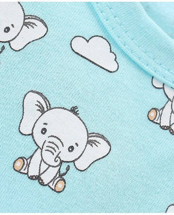 Babyhug 100% Cotton Sleeveless Sandos With Elephant & Star Print Pack Of 5 - Multicolour