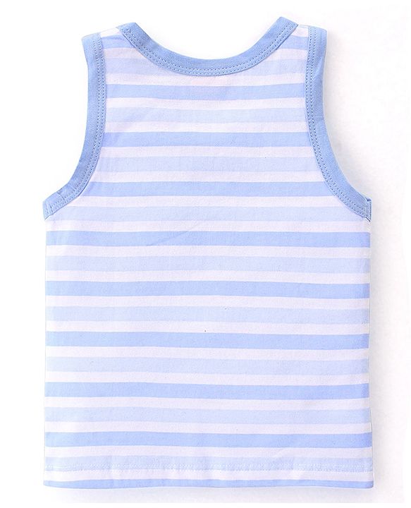 Babyhug 100% Cotton Single Jersey Knit Sleeveless Sando Stripes & Giraffe Print Pack Of 3 - Multicolor