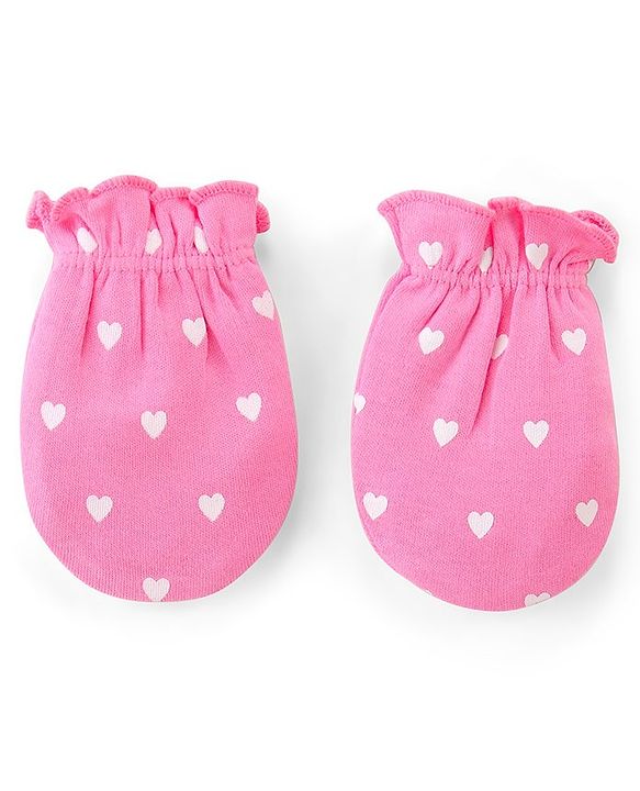 Babyhug 100% Cotton Knit Mittens With Polka Dot Print Pack of 3 - Multicolour