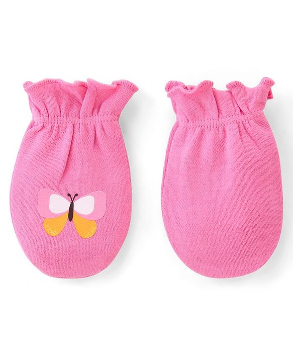Babyhug 100% Cotton Knit Mittens With Polka Dot Print Pack of 3 - Multicolour