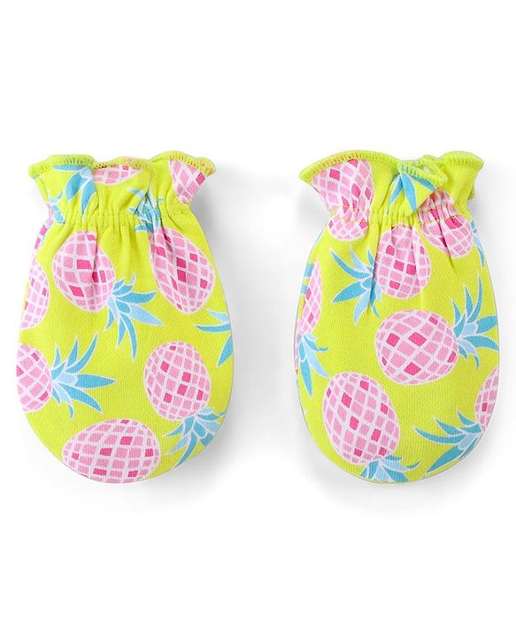 Babyhug 100% Cotton Knit Mittens With Polka Dot Print Pack of 3 - Multicolour