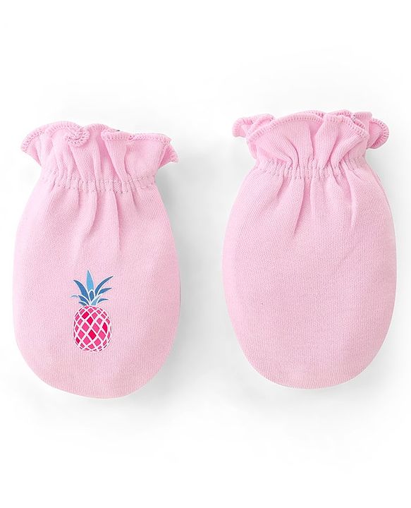 Babyhug 100% Cotton Knit Mittens With Polka Dot Print Pack of 3 - Multicolour