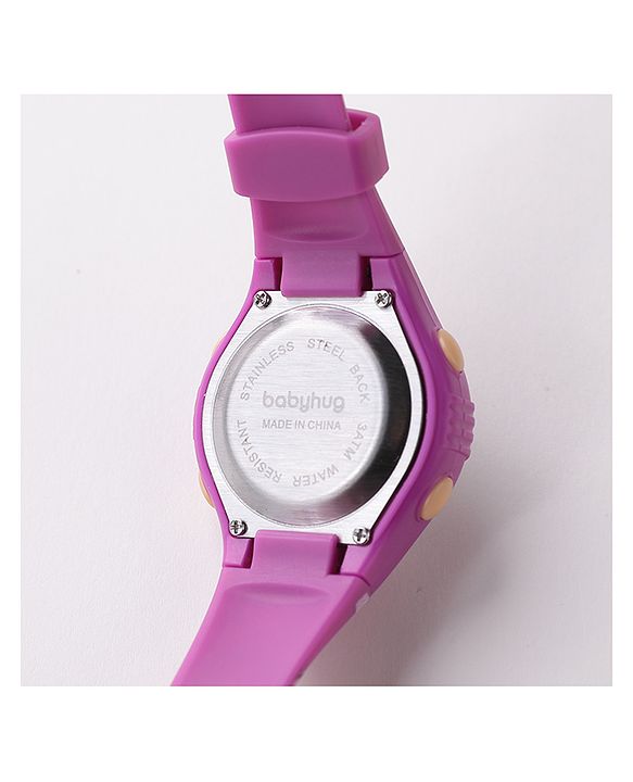 Babyhug Cat Print Digital Watch Free Size - Purple