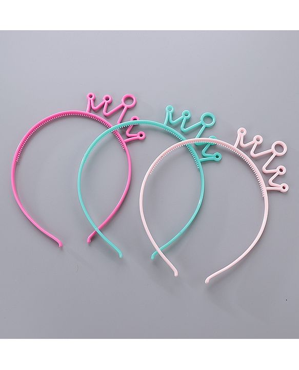 Babyhug Free Size Hairbands With Crown Applique Pack of 3 - Multicolor