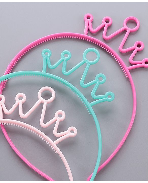 Babyhug Free Size Hairbands With Crown Applique Pack of 3 - Multicolor