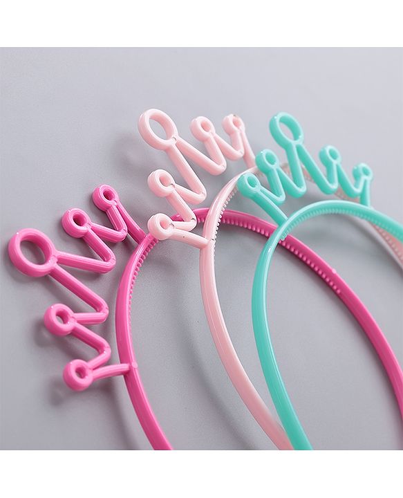 Babyhug Free Size Hairbands With Crown Applique Pack of 3 - Multicolor