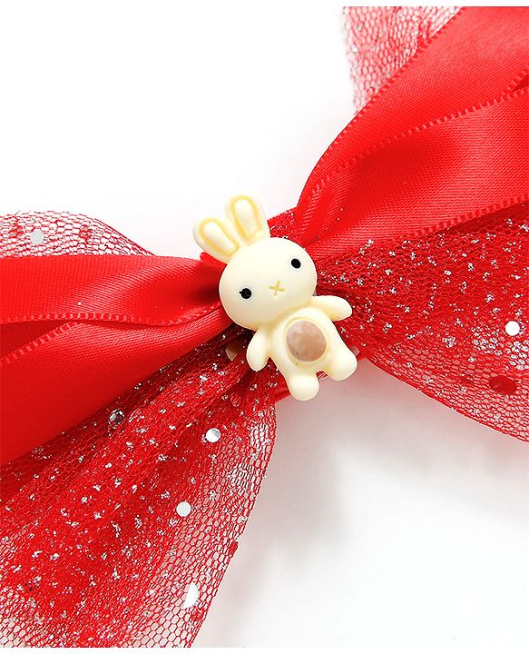Babyhug Free Size Headbands With Bow Applique Pack of 3 - Pink Red & White