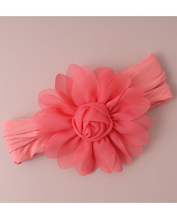 Babyhug Free Size Headbands With Flower Applique Pack of 3 - Red Blue & Purple