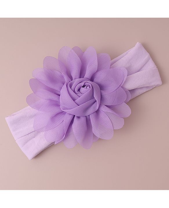 Babyhug Free Size Headbands With Flower Applique Pack of 3 - Red Blue & Purple