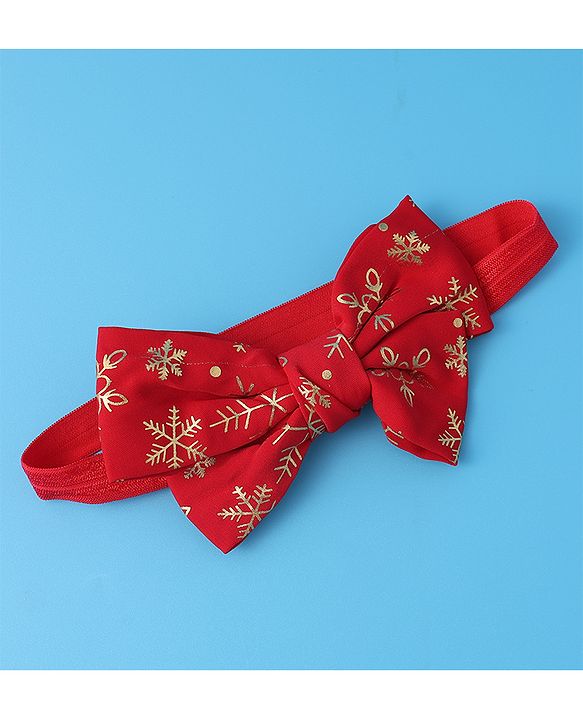 Babyhug Free Size Headbands With Bow Applique Pack of 3 - Red Pink & Purple