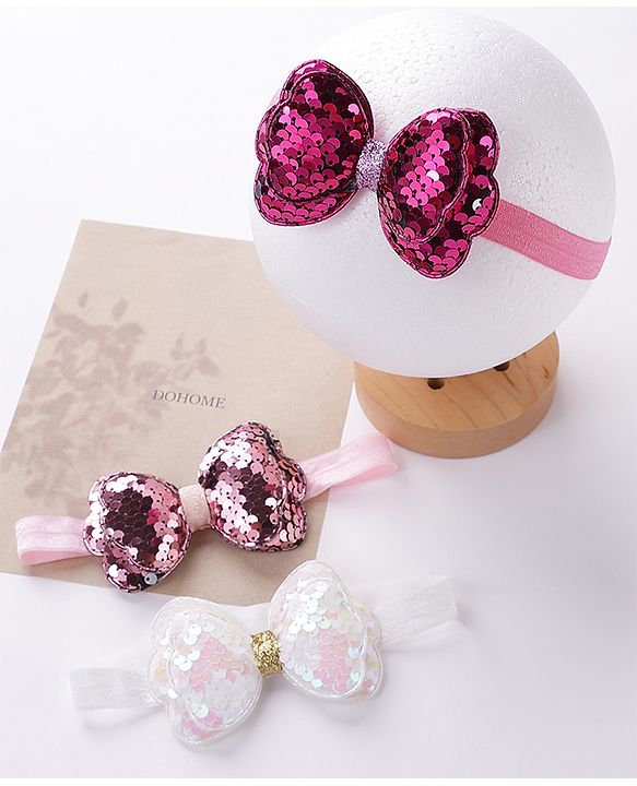 Babyhug Free Size Headbands With Bow Applique Pack of 3 - Multicolour