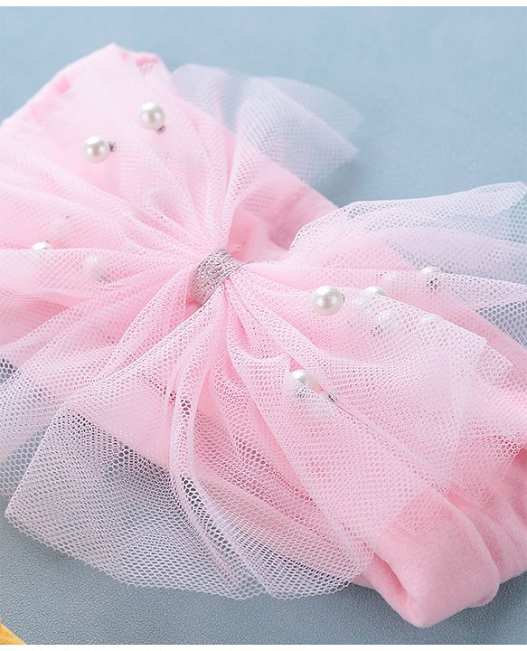 Babyhug Free Size Headbands With Bow Applique Pack of 3 - Pink White & Yellow