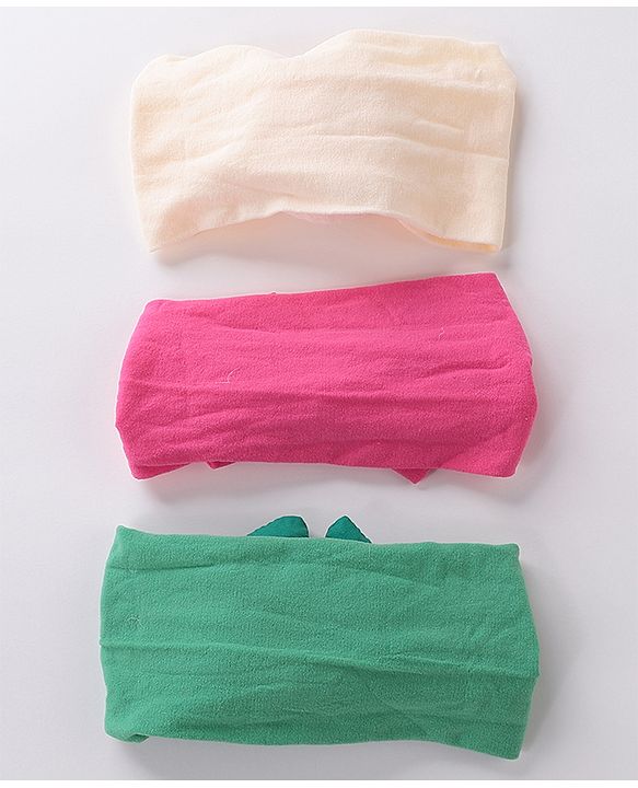 Babyhug  Headbands  with Bow Applique Pack of 3 - Multicolor