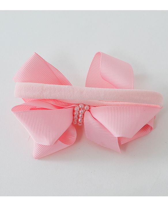 Babyhug Bow Applique Headbands Pack of 3 - Pink White & Sky Blue