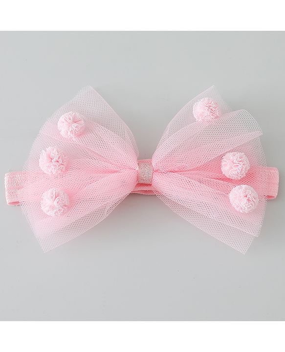 Babyhug Bow Applique Headbands Pack of 3 - Pink Yellow & Red