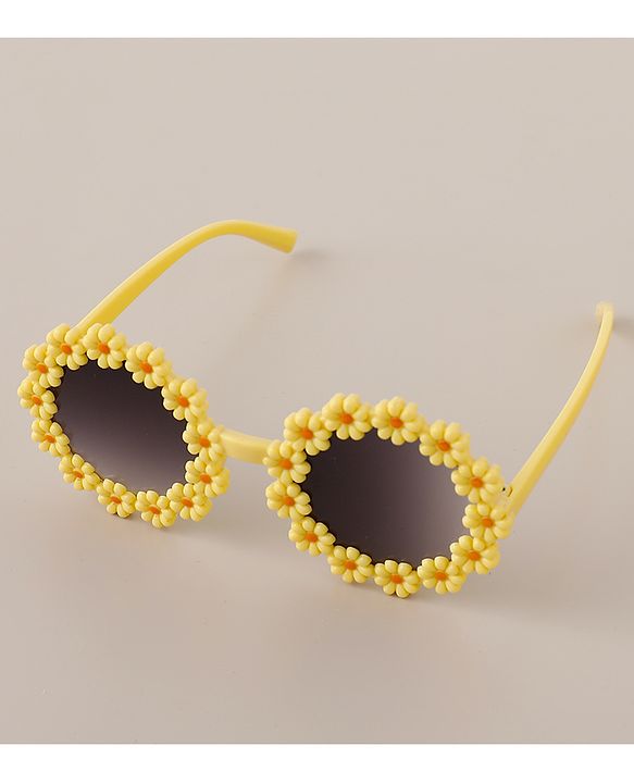 Babyhug Free Size Headbands With Bow Applique & Sunglasses  - Yellow