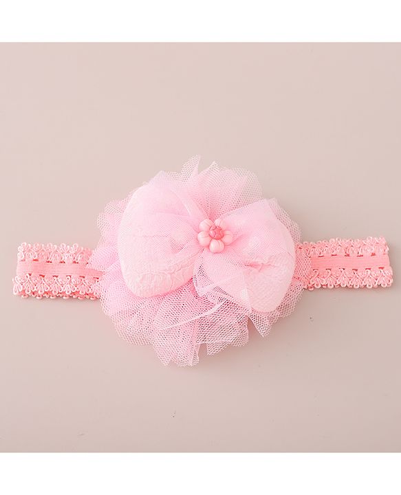 Babyhug Free Size Headbands With Bow Applique Pack of 3 - Pink Purple & Yellow
