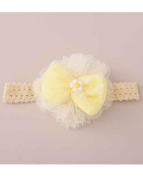 Babyhug Free Size Headbands With Bow Applique Pack of 3 - Pink Purple & Yellow