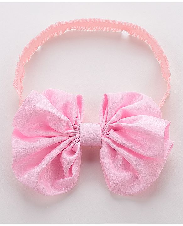 Babyhug Free Size Headbands With Bow Applique Pack of 3 - Pink & Maroon