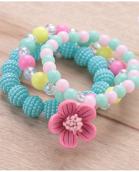 Babyhug Free Size Bracelets With Floral Applique Pack of 3 - Multicolor
