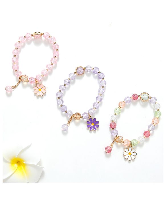 Babyhug Free Size Bracelets With Charms Pack of 3 - Multicolor
