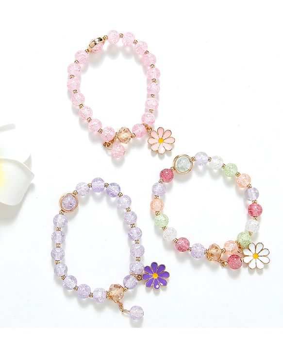 Babyhug Free Size Bracelets With Charms Pack of 3 - Multicolor