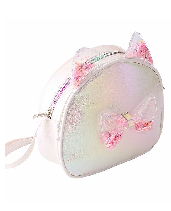 Babyhug Sling Bag with Bow Applique - White