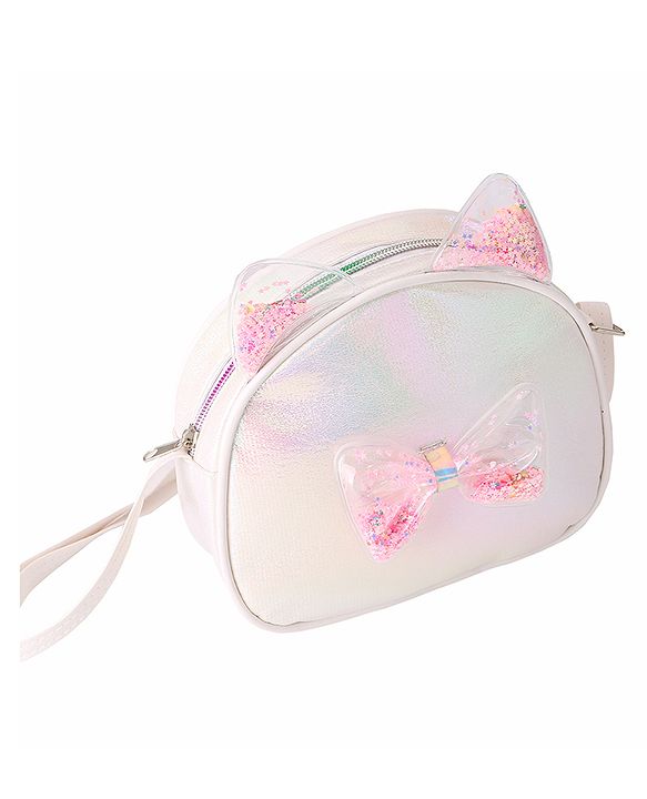 Babyhug Sling Bag with Bow Applique - White