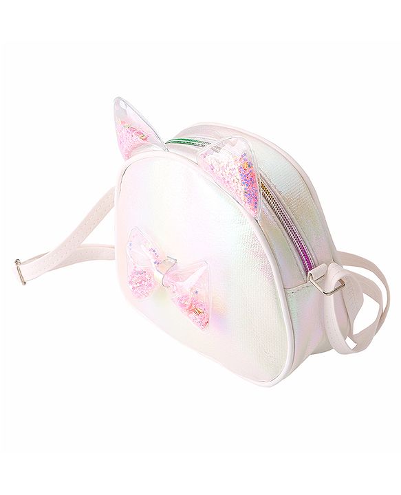 Babyhug Sling Bag with Bow Applique - White