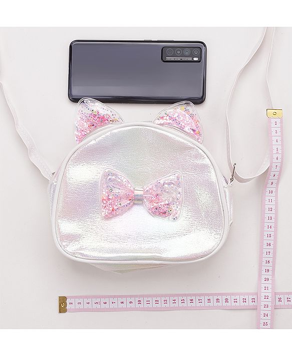 Babyhug Sling Bag with Bow Applique - White