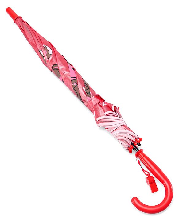 Babyhug Free size Umbrella With Teddy Bear Print - Dark Pink