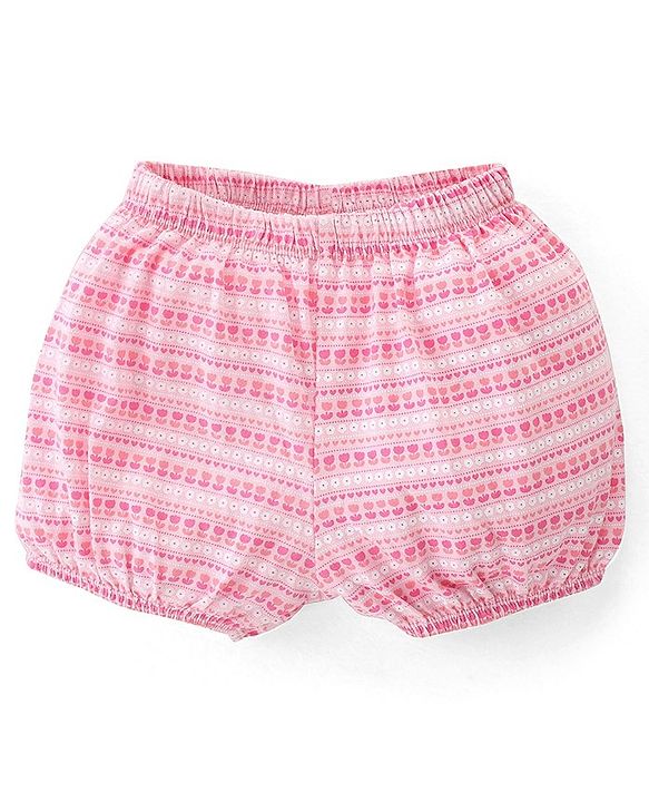 Babyhug 100% Cotton Bloomer Polka Dot Print Pack of 3 -Pink