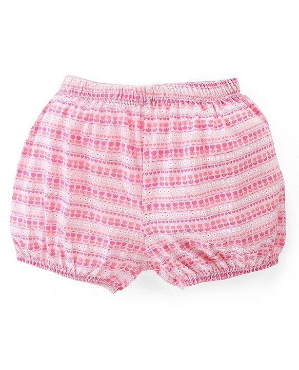 Babyhug 100% Cotton Bloomer Polka Dot Print Pack of 3 -Pink