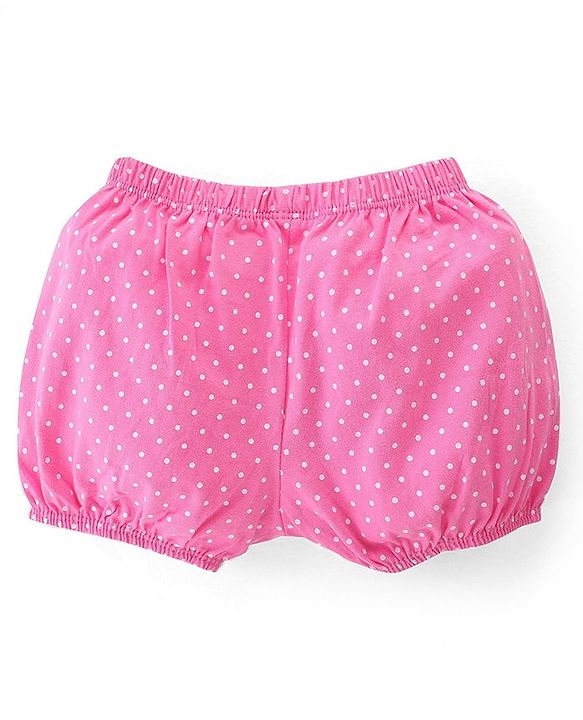 Babyhug 100% Cotton Bloomer Polka Dot Print Pack of 3 -Pink