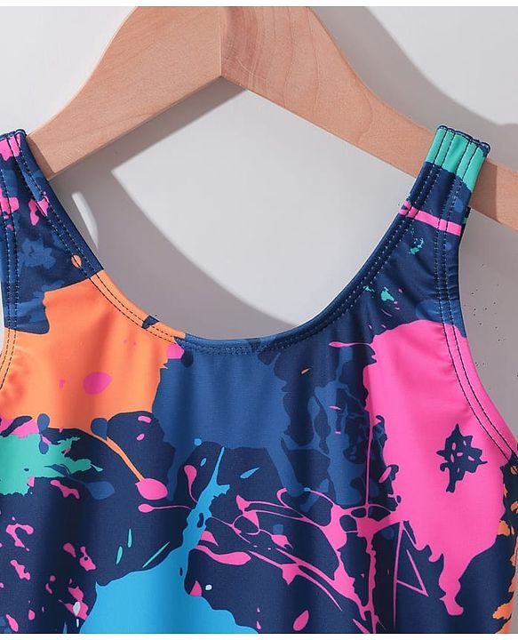 Pine Kids Sleeveless Printed  Legged Swimsuit - Blue