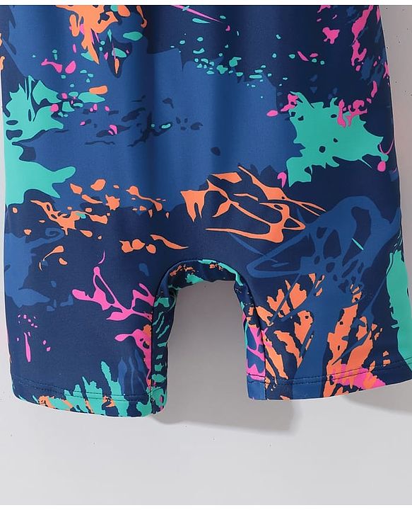 Pine Kids Sleeveless Printed  Legged Swimsuit - Blue