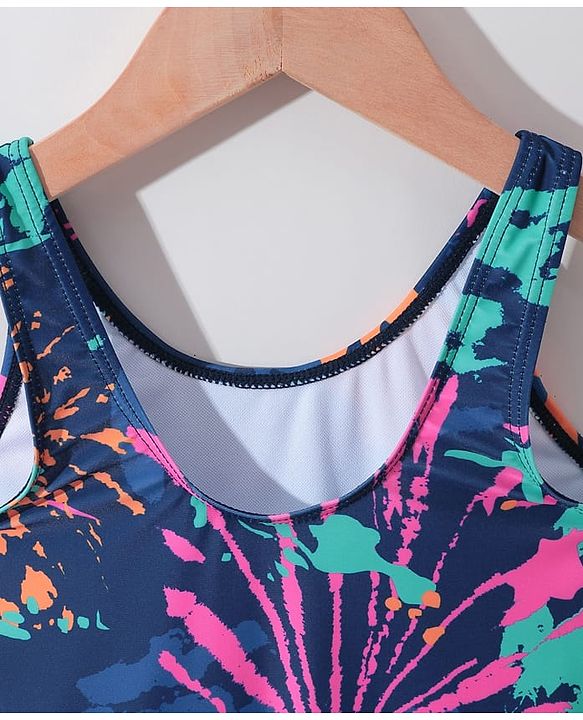 Pine Kids Sleeveless Printed  Legged Swimsuit - Blue