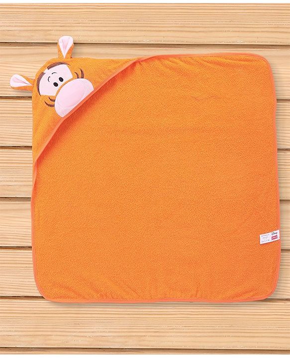 Babyhug Disney Cotton Towel With Tigger Hood L 74 x B 74 cm- Orange