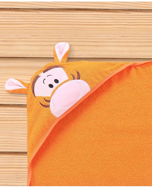 Babyhug Disney Cotton Towel With Tigger Hood L 74 x B 74 cm- Orange